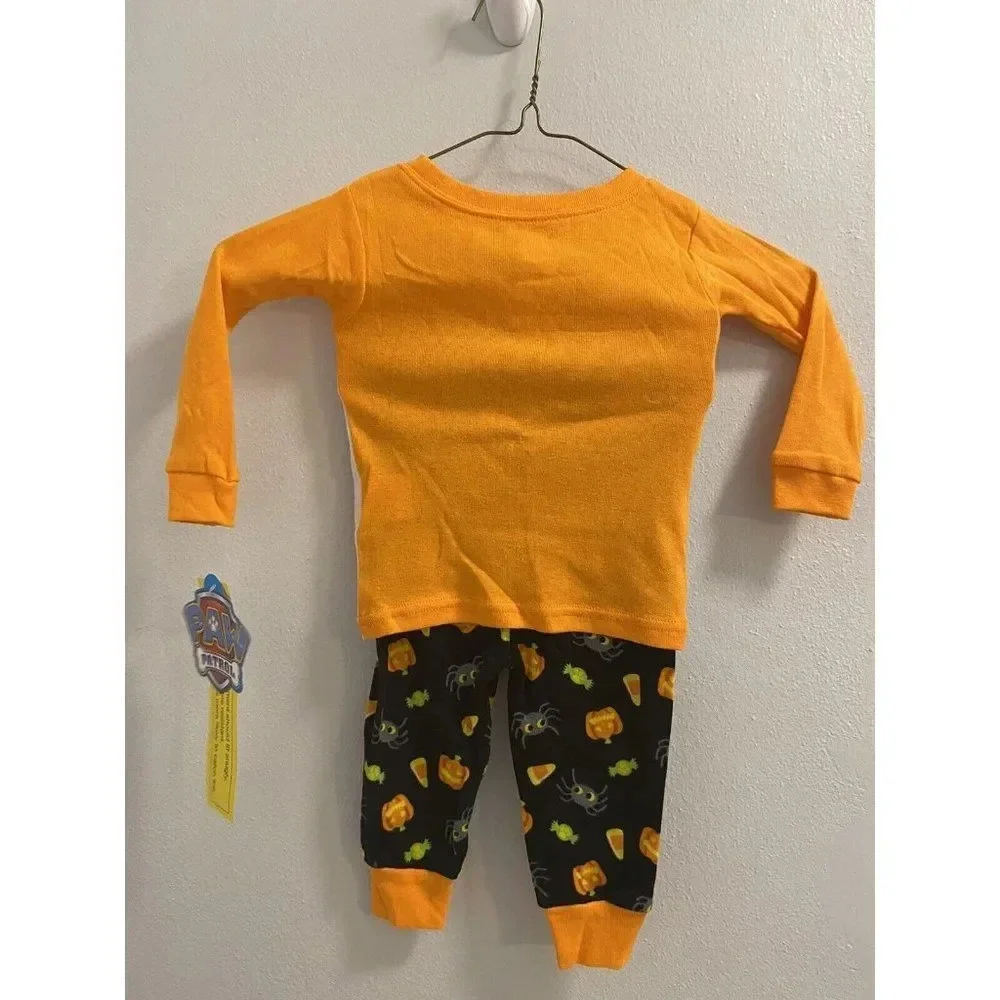 Paw Patrol Halloween 2 Piece 12 Months GLOW IN THE DARK pajama Set NEW